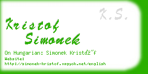 kristof simonek business card